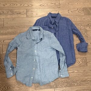 Janie and Jack Blue Linen Boys Shirts